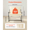 VEVOR Accent Chair, Metal Framed Chair with Wooden Armrests, Modern Cozy Upholstered Armchair, with Soft Foam Cushioning, Detachable Cushion, for Living Room, Bedroom, Reading Room, Office, Beige