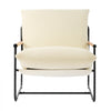 VEVOR Accent Chair, Metal Framed Chair with Wooden Armrests, Modern Cozy Upholstered Armchair, with Soft Foam Cushioning, Detachable Cushion, for Living Room, Bedroom, Reading Room, Office, Beige