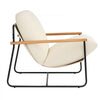 VEVOR Accent Chair, Metal Framed Chair with Wooden Armrests, Modern Cozy Upholstered Armchair, with Soft Foam Cushioning, Detachable Cushion, for Living Room, Bedroom, Reading Room, Office, Beige