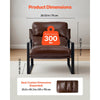 VEVOR Accent Chair, Modern PU Leather Armchair, Cozy Upholstered Chair, with Soft Foam Cushioning, Sturdy Metal Frame, and Detachable Cushion, for Living Room, Bedroom, Reading Room, Office, Brown