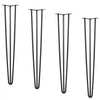 VEVOR Hairpin Table Legs 28", Set of 4 Desk Legs 900lbs Load Capacity, Hairpin Desk Legs 3 Rods for Desk Chairs Bench Dining End Table, Solid Carbon Steel Heavy Duty Furniture Legs Black
