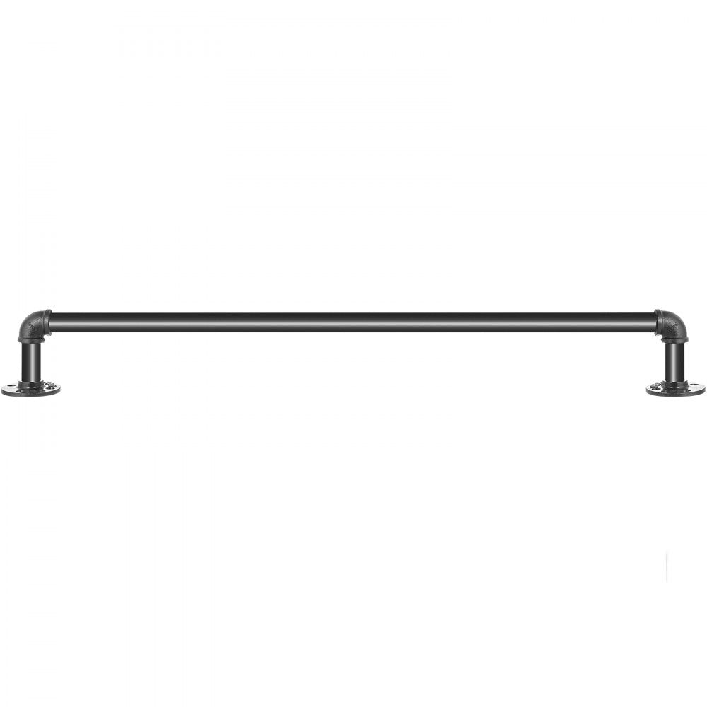 VEVOR Pipe Stair Handrail, 3FT Staircase Handrail, 440LBS Load Capacity Carbon Steel Pipe Handrail, Industrial Pipe Handrail with Wall Mount Support, Round Corner Wall Handrailings for Indoor, Outdoor