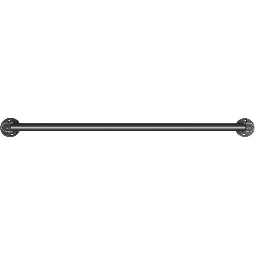 VEVOR Pipe Stair Handrail, 3FT Staircase Handrail, 440LBS Load Capacity Carbon Steel Pipe Handrail, Industrial Pipe Handrail with Wall Mount Support, Round Corner Wall Handrailings for Indoor, Outdoor