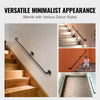 VEVOR Pipe Stair Handrail, 7FT Staircase Handrail, 440LBS Load Capacity Carbon Steel Pipe Handrail, Industrial Pipe Handrail with Wall Mount Support, Round Corner Wall Handrailings for Indoor, Outdoor