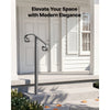 VEVOR Handrails for Outdoor Steps, 1-2 Step Single-Post Stair Hand Rail Kit, Gray Stair Rails for Seniors, Concrete Steps & Porch & Deck, Heavy-Duty Galvanized Steel Railings w/ Installation Hardware