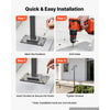 VEVOR Handrails for Outdoor Steps, 1-2 Step Single-Post Stair Hand Rail Kit, Gray Stair Rails for Seniors, Concrete Steps & Porch & Deck, Heavy-Duty Galvanized Steel Railings w/ Base & Installation Kit