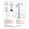 VEVOR Handrails for Outdoor Steps, 1-2 Step Single-Post Stair Hand Rail Kit, Gray Stair Rails for Seniors, Concrete Steps & Porch & Deck, Heavy-Duty Galvanized Steel Railings w/ Base & Installation Kit