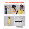 VEVOR Soccer Goal 12 x 6 FT Soccer Net for Backyard Collapsible Base Yellow, Portable & Quick Setup, with Metal Base, Carry Bag, Ground Stakes, for Youth & Adults Outdoor Backyard Practice Training