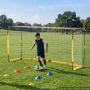 VEVOR Soccer Goal 12 x 6 FT Soccer Net for Backyard Collapsible Base Yellow, Portable & Quick Setup, with Metal Base, Carry Bag, Ground Stakes, for Youth & Adults Outdoor Backyard Practice Training