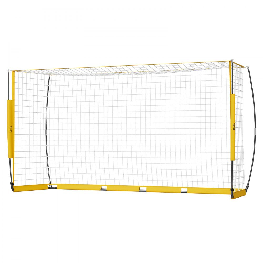 VEVOR Portable Soccer Goal, 12x6 ft Adults Kids Backyard Soccer Net, Large Practice Soccer Net, Steel Fiberglass Structure Training Goal Set, All-Weather Outdoor Soccer Goals with Carry Bag, Yellow