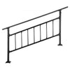 VEVOR Outdoor Stair Railing, Fits for 1-5 Steps Transitional Wrought Iron Handrail, Adjustable Exterior Stair Railing with Fence, Handrails for Concrete Steps with Installation Kit, Matte Black