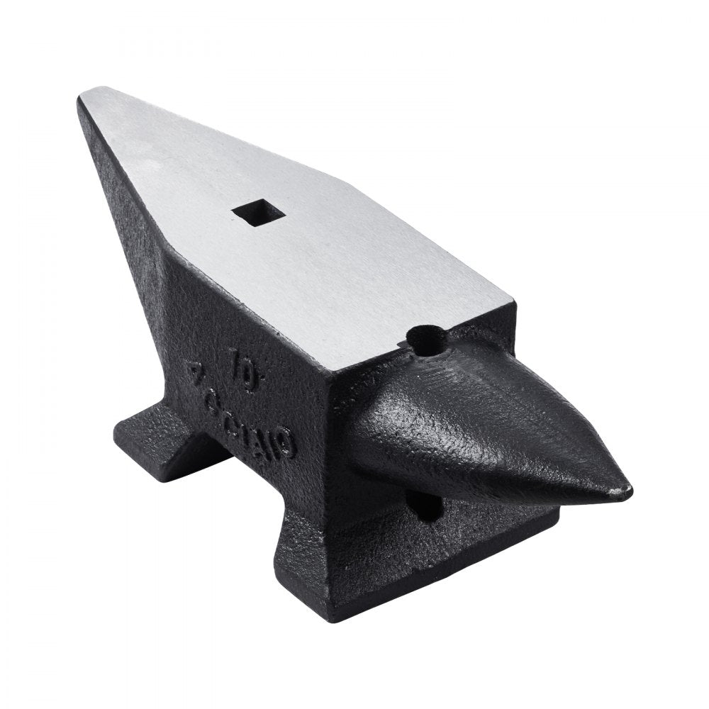 VEVOR Cast Iron Anvil, 22 Lbs/10kg Single Horn Anvil, with Large Countertop and Stable Base, High Hardness Rugged Round Horn Anvil Blacksmith, for Shaping, Bending