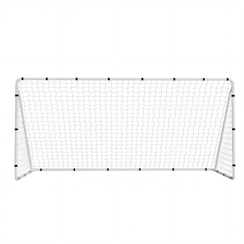 VEVOR Soccer Goal 12 x 6 FT Soccer Goal for Backyard with Iron Frame PE Net, Portable & Durable Set, High-Strength Net, Ground Stakes, Straps, for Youth & Adults Outdoor Backyard Practice Training