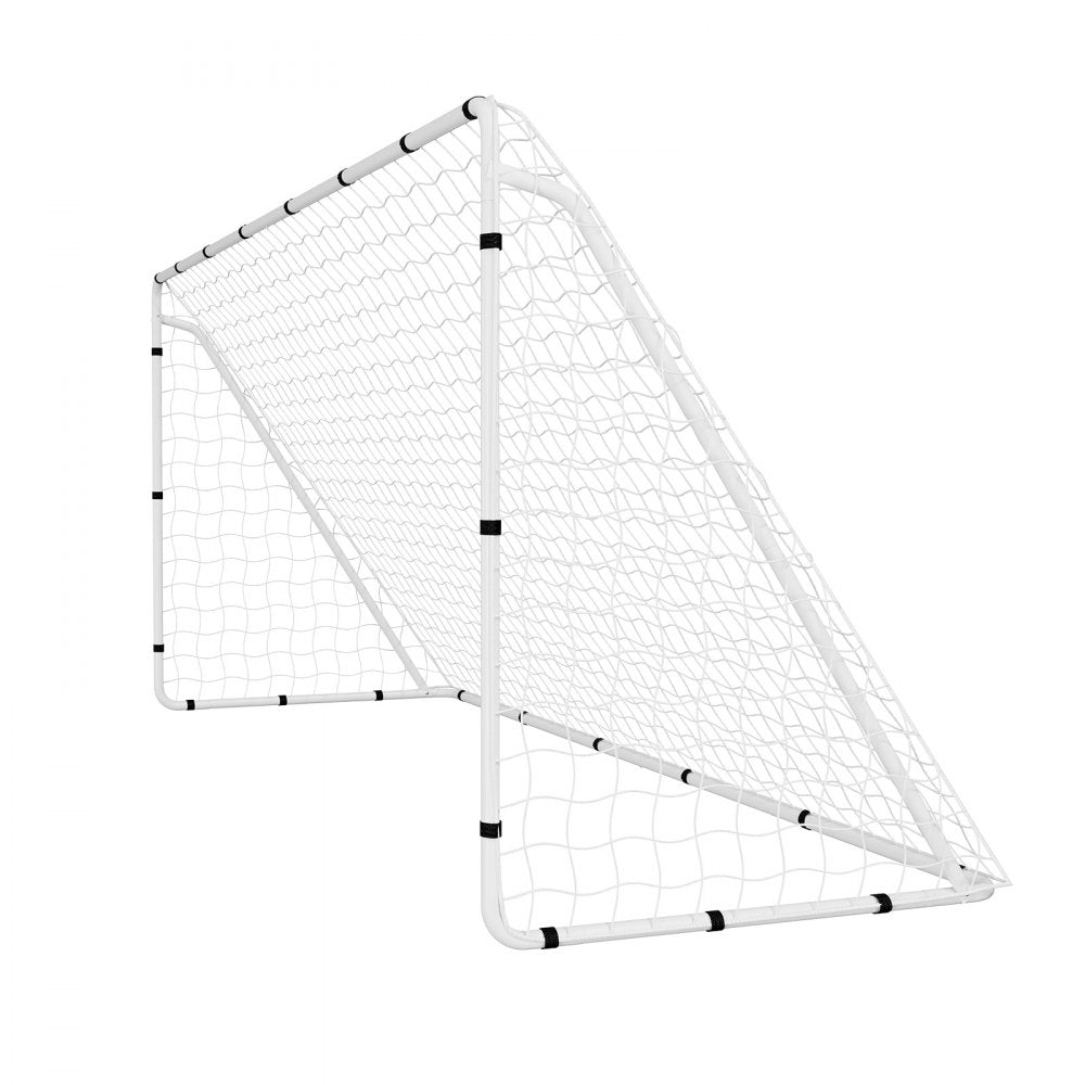 VEVOR Soccer Goal 12 x 6 FT Soccer Goal for Backyard with Iron Frame PE Net, Portable & Durable Set, High-Strength Net, Ground Stakes, Straps, for Youth & Adults Outdoor Backyard Practice Training