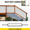 VEVOR Deck Balusters, 10 Pack Metal Deck Spindles, 44\"x0.5\" Staircase Baluster with Screws, Iron Deck Railing for Wood and Composite Deck, Stylish Black Baluster for Outdoor Stair Deck Porch