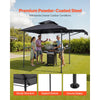VEVOR Grill Gazebo, 8 x 5 ft Double-Tiered Top, BBQ Gazebo with Extra Awning, Powder-Coated Steel Patio Grill Shelter with 2 Side Shelves, Bottle Opener & Hooks, Outdoor Grilling Canopy for Garden