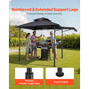 VEVOR Grill Gazebo, 8 x 5 ft Double-Tiered Top, Reinforced BBQ Gazebo with Extra Awning, Powder-Coated Steel Patio Grill Shelter with 2 Side Shelves & Hooks, Outdoor Grilling Canopy for Garden