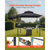 VEVOR Grill Gazebo, 8 x 5 ft Double-Tiered Top, Reinforced BBQ Gazebo with Extra Awning, Powder-Coated Steel Patio Grill Shelter with 2 Side Shelves & Hooks, Outdoor Grilling Canopy for Garden