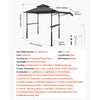 VEVOR Grill Gazebo, 8 x 5 ft Double-Tiered Top, Reinforced BBQ Gazebo with Extra Awning, Powder-Coated Steel Patio Grill Shelter with 2 Side Shelves & Hooks, Outdoor Grilling Canopy for Garden