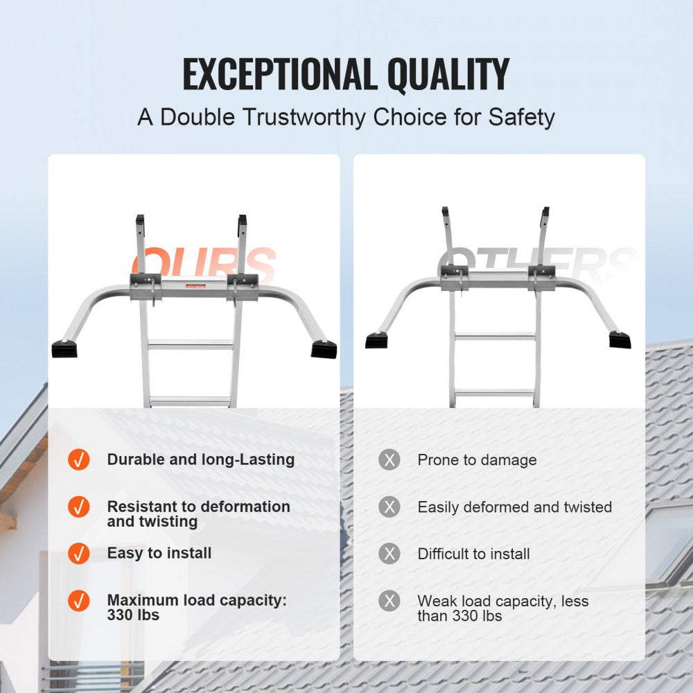 VEVOR Ladder Stabilizer, Extension Ladder Standoff, Heavy Duty Wing Span/Wall Ladder Accessories for Roof Gutter, Easy to Use & Wide Adaptability & Anti-slip Rubber Feet, 330 lbs Weight Rating