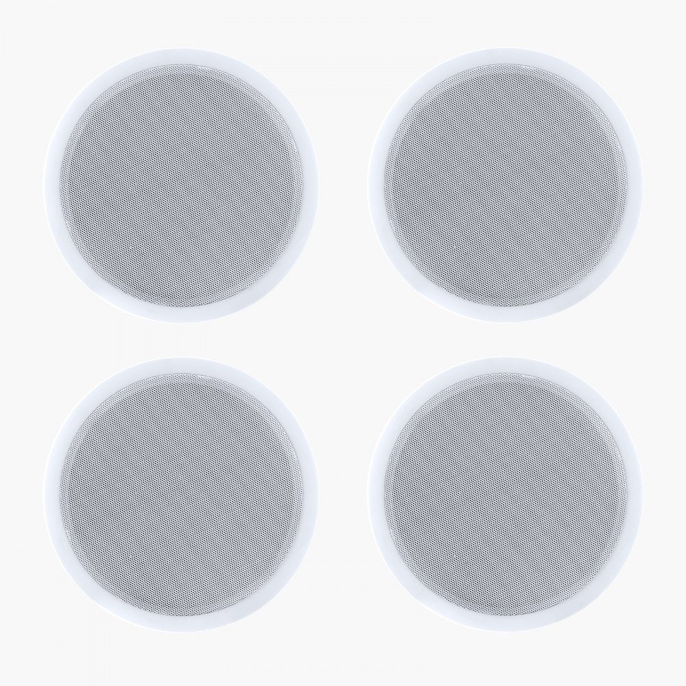 VEVOR Bluetooth Ceiling Speakers, 6.5", In Ceiling & In-Wall Speaker System with Amplifier, 2-Way, for Damp and Humid Placement, Home Theater, Covered Outdoor Patio and Flush Mount Wired, 4 Speakers