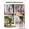 VEVOR Handrails for Outdoor Steps, 1-2 Step Stair Hand Rail Kit Single Post, Black Round Tube Stair Rails for Seniors, Concrete Steps & Porch & Deck, Heavy-Duty Galvanized Steel Railings w/ Drill Bit