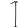 VEVOR Handrails for Outdoor Steps, 1-2 Step Stair Hand Rail Kit Single Post, Black Round Tube Stair Rails for Seniors, Concrete Steps & Porch & Deck, Heavy-Duty Galvanized Steel Railings w/ Drill Bit