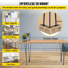 VEVOR Hairpin Table Legs 16\" Black Set of 4 Desk Legs 880lbs Load Capacity (Each 220lbs) Hairpin Desk Legs 3 Rods for Bench Desk Dining End Table Chairs Carbon Steel DIY Heavy Duty Furniture Legs