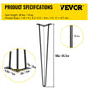 VEVOR Hairpin Table Legs 18\" Black Set of 4 Desk Legs 880lbs Load Capacity (Each 220lbs) Hairpin Desk Legs 3 Rods for Bench Desk Dining End Table Chairs Carbon Steel DIY Heavy Duty Furniture Legs