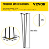 VEVOR Hairpin Table Legs 24" Black Set of 4 Desk Legs 880lbs Load Capacity (Each 220lbs) Hairpin Desk Legs 3 Rods for Bench Desk Dining End Table Chairs Carbon Steel DIY Heavy Duty Furniture Legs