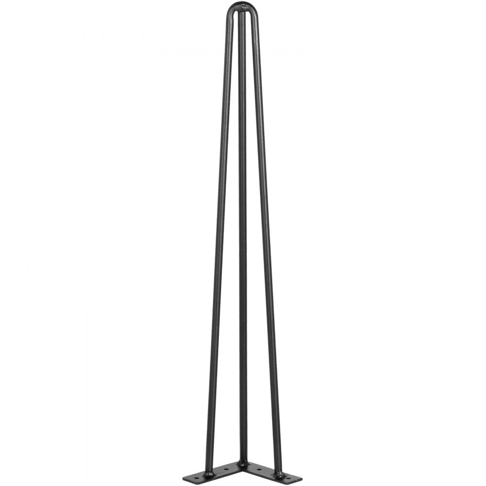 VEVOR Hairpin Table Legs 24" Black Set of 4 Desk Legs 880lbs Load Capacity (Each 220lbs) Hairpin Desk Legs 3 Rods for Bench Desk Dining End Table Chairs Carbon Steel DIY Heavy Duty Furniture Legs