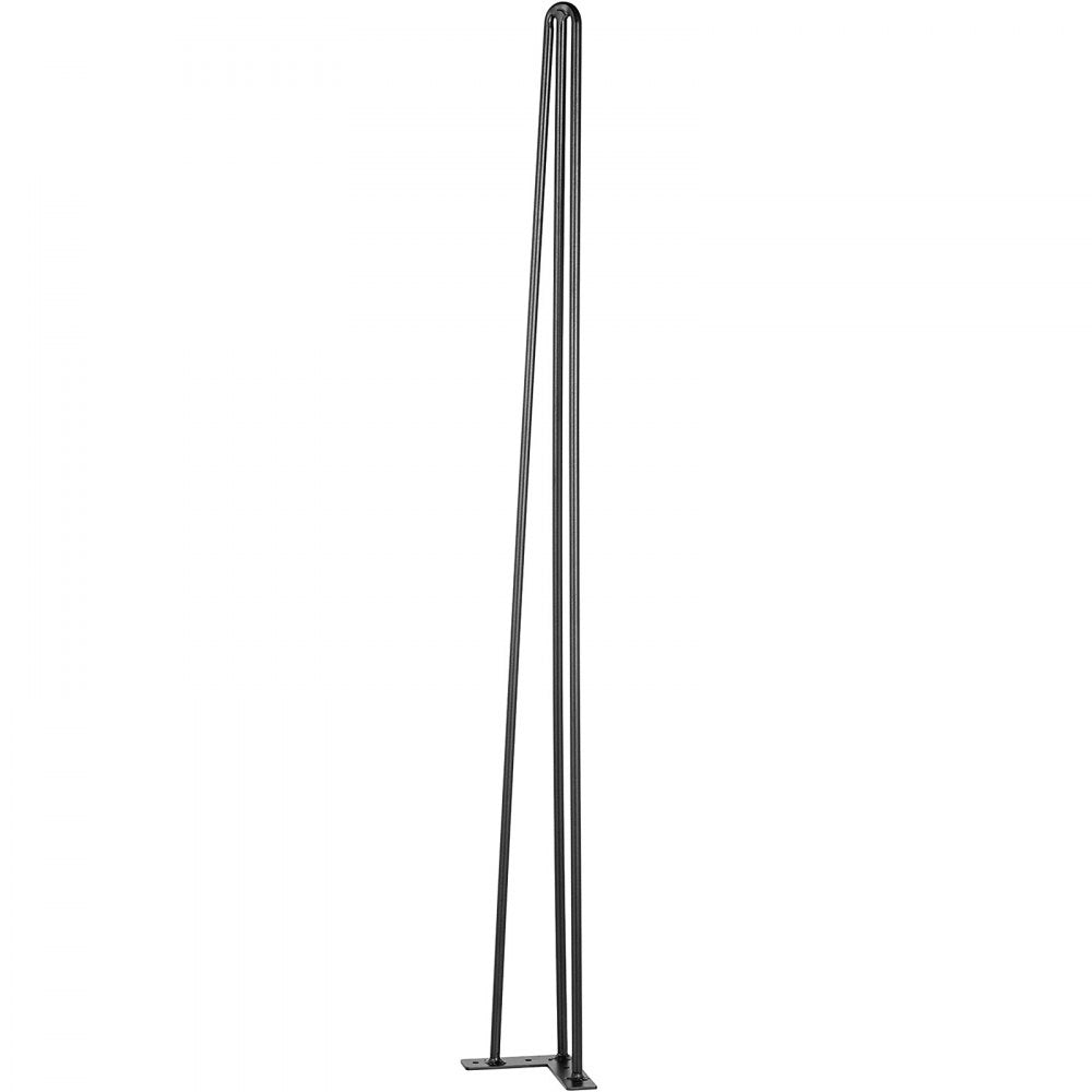 VEVOR Hairpin Table Legs 34\" Black Set of 4 Desk Legs 880lbs Load Capacity (Each 220lbs) Hairpin Desk Legs 3 Rods for Bench Desk Dining End Table Chairs Carbon Steel DIY Heavy Duty Furniture Legs