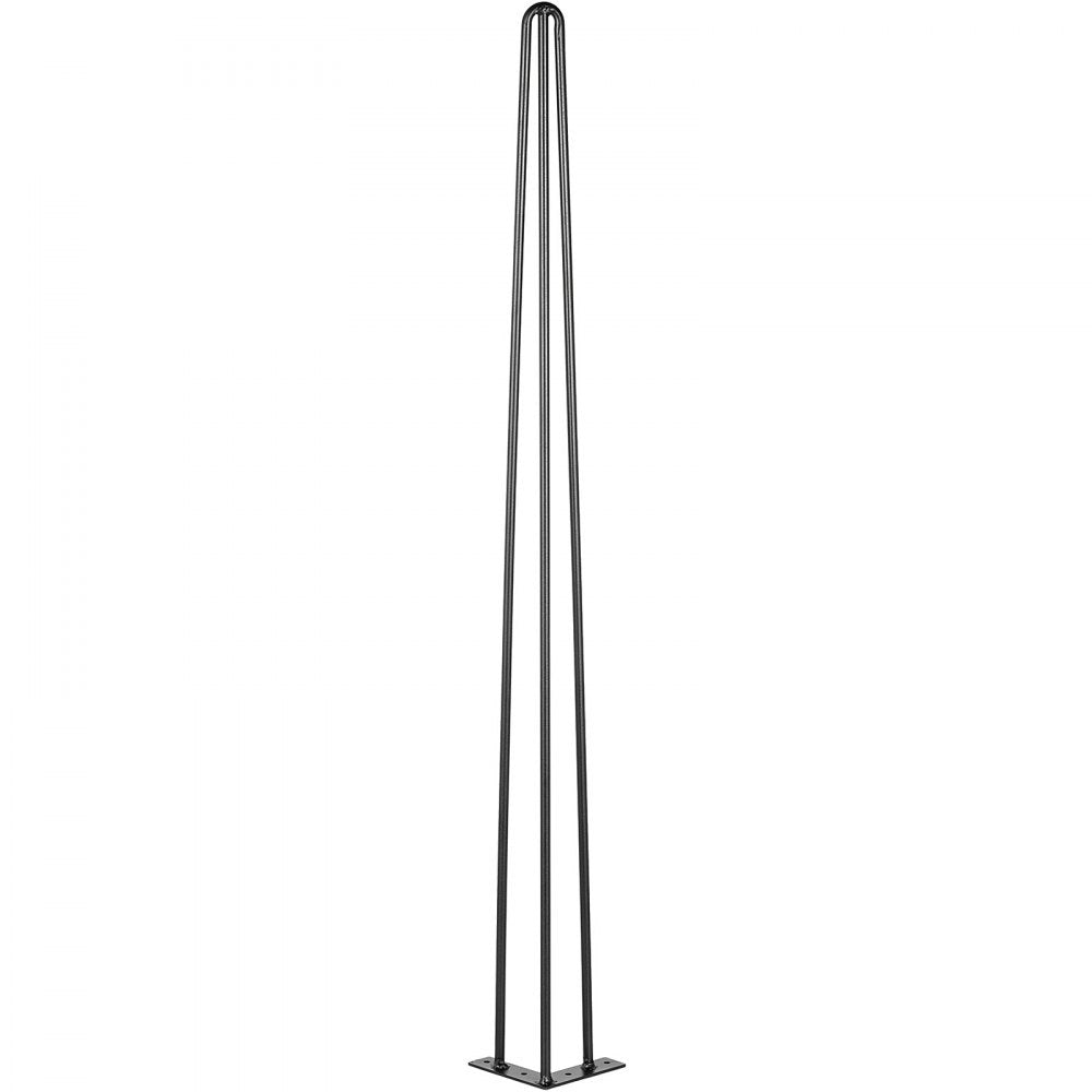 VEVOR Hairpin Table Legs 34\" Black Set of 4 Desk Legs 880lbs Load Capacity (Each 220lbs) Hairpin Desk Legs 3 Rods for Bench Desk Dining End Table Chairs Carbon Steel DIY Heavy Duty Furniture Legs