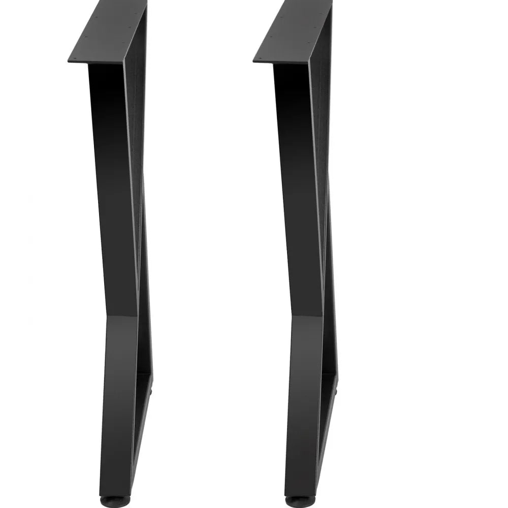 VEVOR Metal Table Legs, 28x18 inch Desk Legs, Set of 2, Heavy Duty Bench Legs, Z Shape Metal Furniture Legs, Wrought Iron Coffee Table Legs, Home DIY for Dining Table with Rubber Floor Protectors, Mat