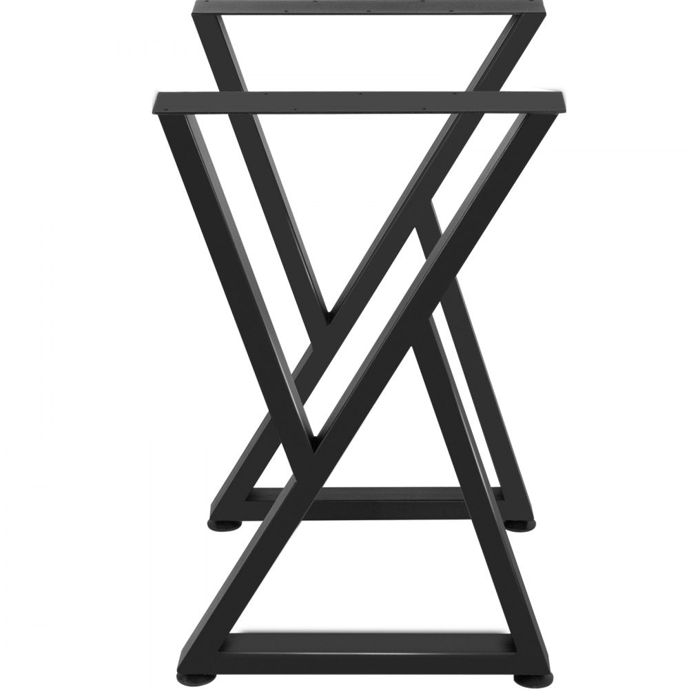 VEVOR Metal Table Legs, 28x18 inch Desk Legs, Set of 2, Heavy Duty Bench Legs, Z Shape Metal Furniture Legs, Wrought Iron Coffee Table Legs, Home DIY for Dining Table with Rubber Floor Protectors, Mat