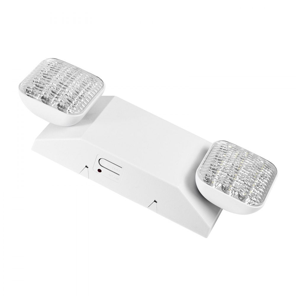 VEVOR 6 Pack Emergency Lights for Business, with Battery Backup, Commercial LED Emergency Exit Lighting Fixtures, AC 120/277V, with Two Square Head Adjustable, 90-Minute Backup, for Business, White