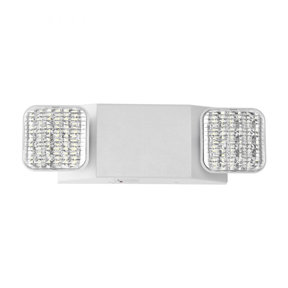 VEVOR 6 Pack Emergency Lights for Business, with Battery Backup, Commercial LED Emergency Exit Lighting Fixtures, AC 120/277V, with Two Square Head Adjustable, 90-Minute Backup, for Business, White