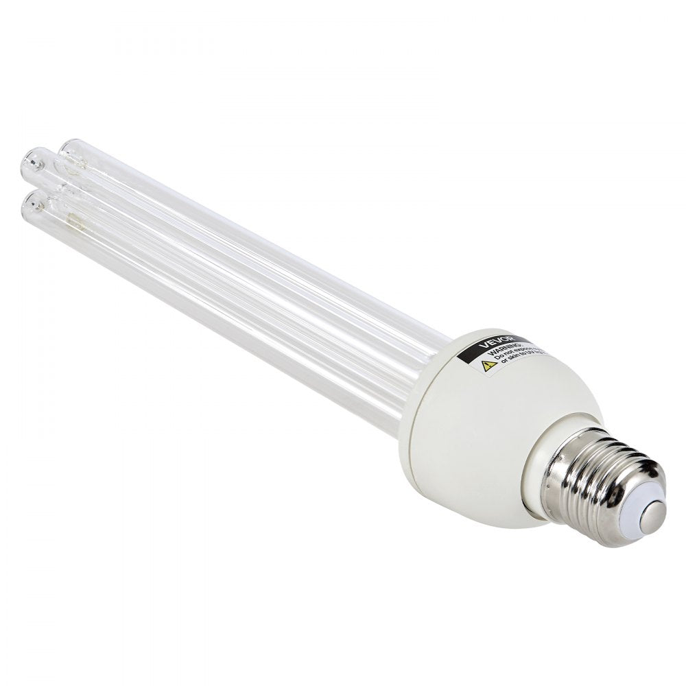 VEVOR UV Light Bulb, 2 Pack, 25W Replacement Ultraviolet UVC Lamp with Ozone, 253.7 nm + 185 nm Wavelength UVO Light Bulb, E27 Universal, for 400 sqft Living Room, Classroom, Office, Restaurant