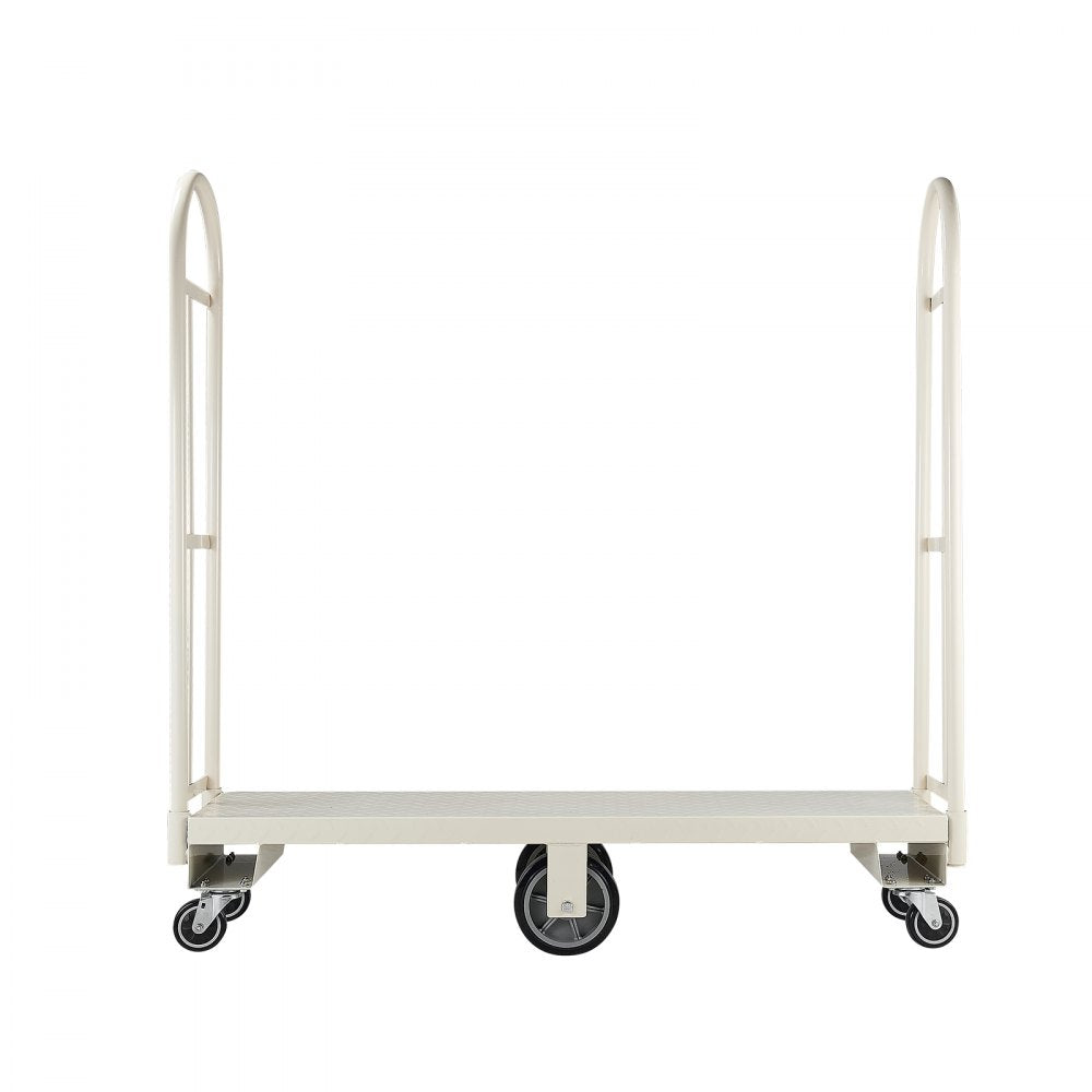 VEVOR U-Boat Platform Truck Dolly, 2000 lbs Load Capacity, Heavy Duty Steel Utility Cart, Industrial Hand Push Truck with Six Wheels and Dual Detachable Handles, for Warehouse, 60 x 16.1 x 59.5 in