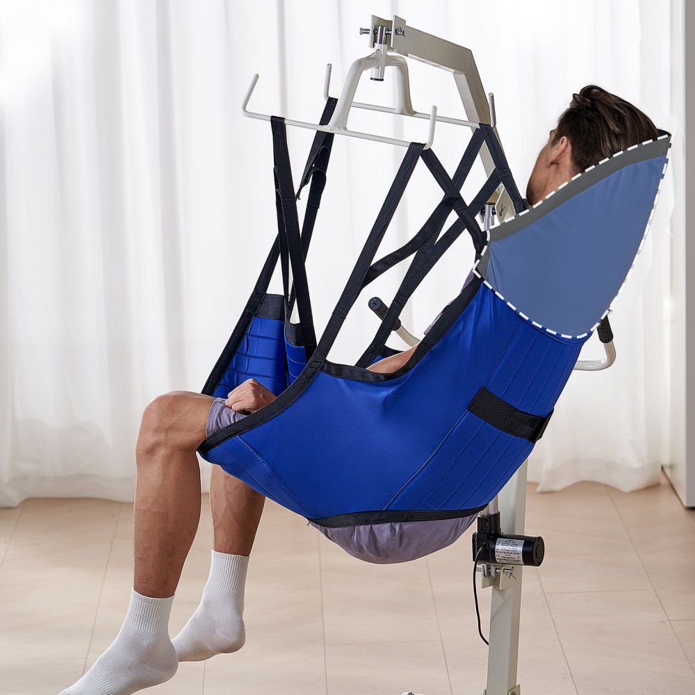 VEVOR Patient Lift Sling with Head Support- Large Size, Universal Patient Lift Sling, Divided Leg Transfer Sling for Bathing, Patient Lift Medical Sling for Elderly, Disabled, Bedridden, 600LBS
