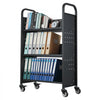VEVOR Rolling Library Book Cart, 330 lbs Capacity, 30.3 x 15 x 48.0-Inch Library Cart, Single Sided V-Shaped Shelves with 3-Inch Lockable Wheels, Book Truck for Home Shelves Office and School, Black