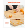 VEVOR Noodle Board Stove Cover, Stove Top Cover Board for Gas Burner & Electric Stove, Bamboo Wood Cutting Board with Juice Grooves, RV Stovetop/ Kitchen Sink Cover for Counter Space & Tray, Natural