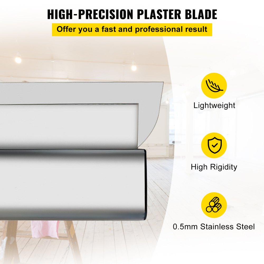 VEVOR Skimming Blade,32 inch Smoothing Knife, European Stainless Steel Construction Knife, Aluminum Blade Profile Smoothing Knockdown Spatula for Gyprock/Drywall/Wall-Board