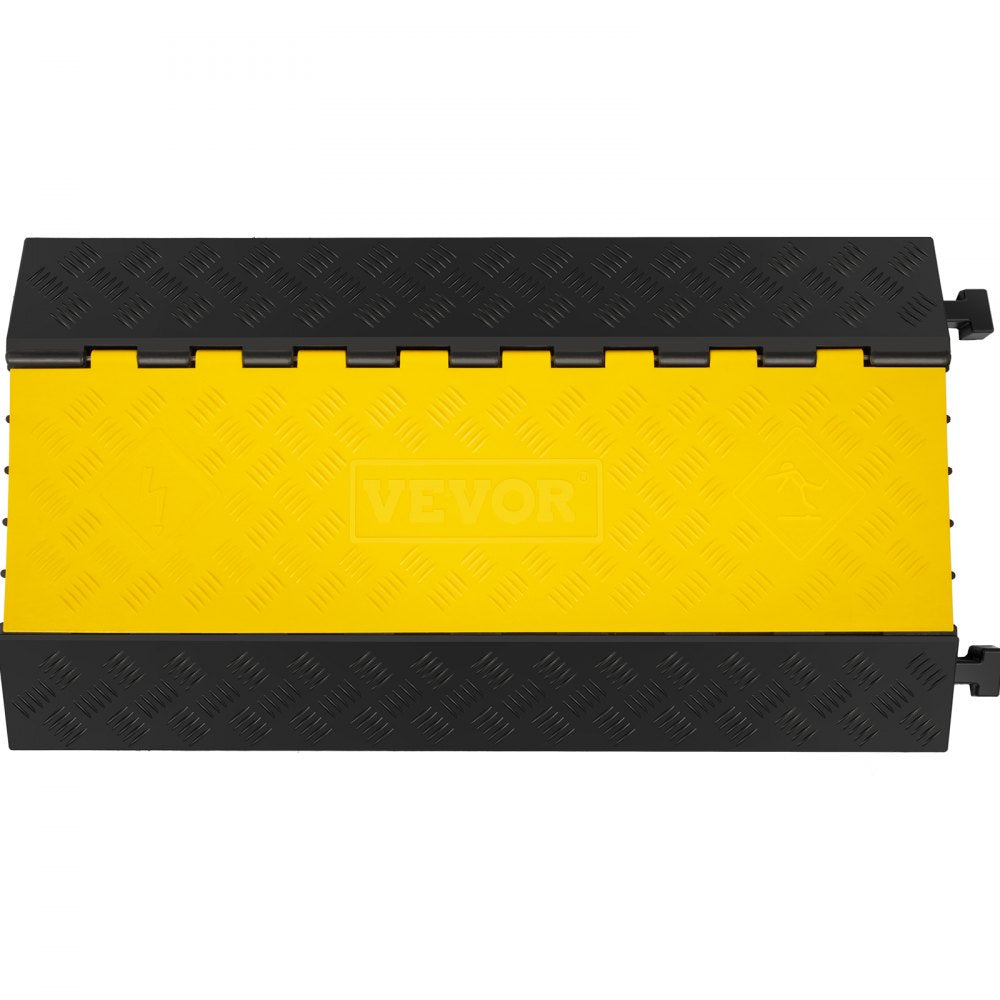VEVOR 5 Channel Cable Protectors Extreme Rubber Cable Ramps Heavy Duty Protective Cable Wire Cord Ramp Driveway Rubber Traffic Speed Bumps Cable Protector (5-Channel, 1Pack-18000Lb)