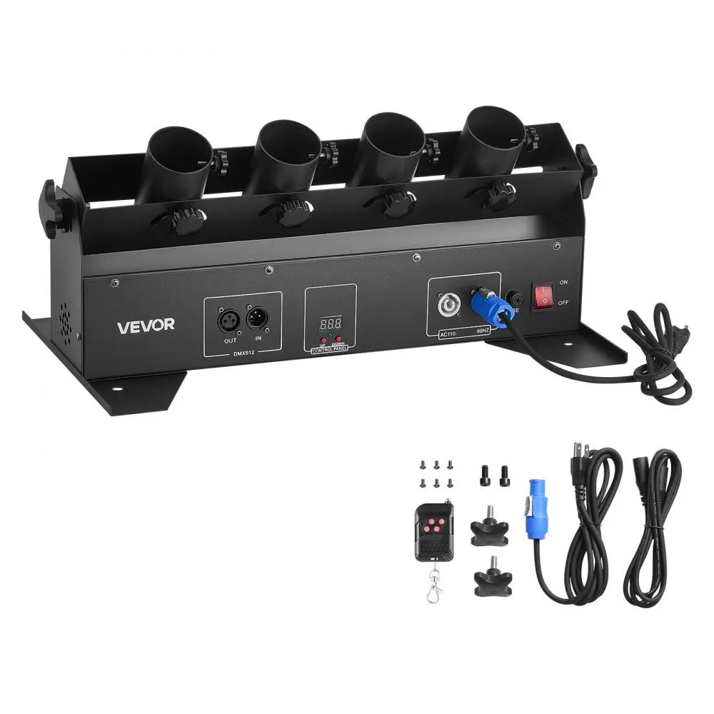 VEVOR Electric Confetti Cannon Machine, High Output 4-Shot Confetti Launcher, DMX512, Manual & Remote Control, Portable Confe-tti Shooter for Wedding Christmas DJ Party Event Show Stage Nightclub