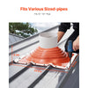VEVOR Roof Pipe Flashing Boot, Fit Pipe OD 10" to 18", Flexible Silicone Roofing Jack Pipe Flashing, High Temp -101℉ to 437℉, Endurable Square Metal Base, for Chimney, Wood Stove & Outdoor Vent Pipes