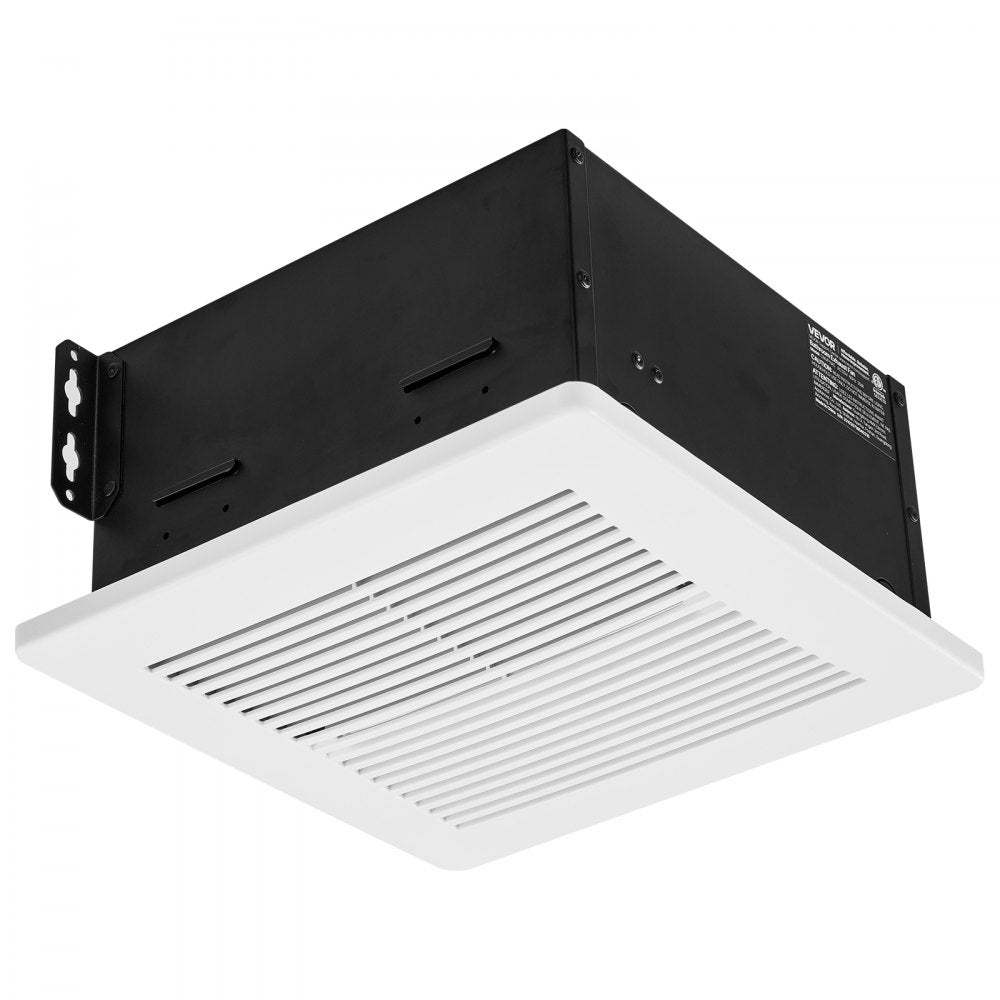 VEVOR Bathroom Exhaust Fan, 110 CFM Bathroom Vent, 1.5 Sones Low-Noise, Premium Motor Ceiling Fan, Standard 4-inch Duct Interface for Laundry Room, Storage Room, Home Ventilation, White