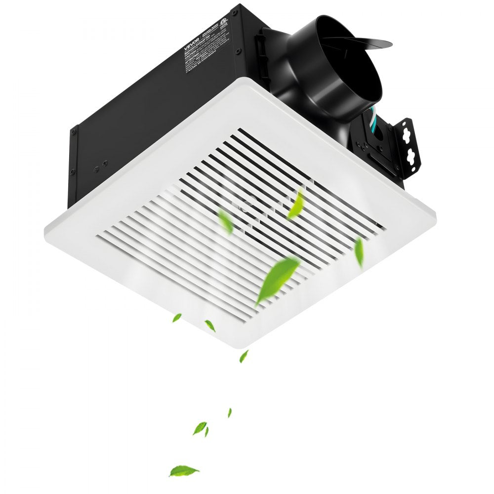 VEVOR Bathroom Exhaust Fan, 80 CFM Bathroom Vent, Low-Noise, Premium Motor Ceiling Fan, Standard 4-inch Duct Interface for Laundry Room, Storage Room, Home Ventilation, White