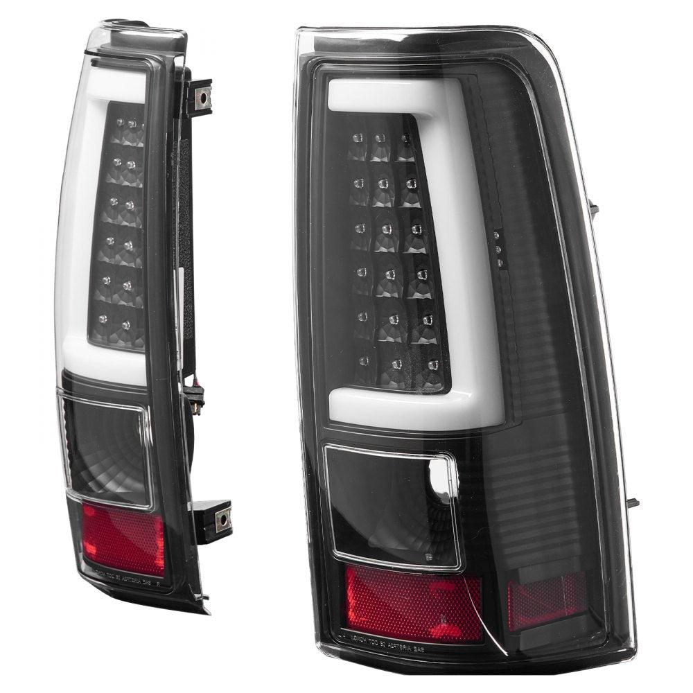 VEVOR Tail Light Assembly Compatible with 2003-2006 Chevy Silverado 1500 1500 HD 2500 2500 HD 3500, 2007-2007 Chevy Classic, 2PCS Driver & Passenger Side LED Taillight Brake Lamps with Bulbs, Black