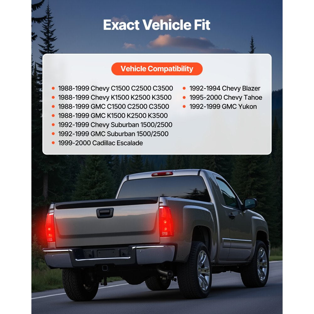 VEVOR Tail Light Assembly Compatible with 1988-1999 Chevy/GMC C/K 1500 2500 3500, 1992-1999 Chevy/GMC Suburban 1500/2500, 2PCS Left & Right Side Taillight Rear Brake Lamps with Halogen Bulbs